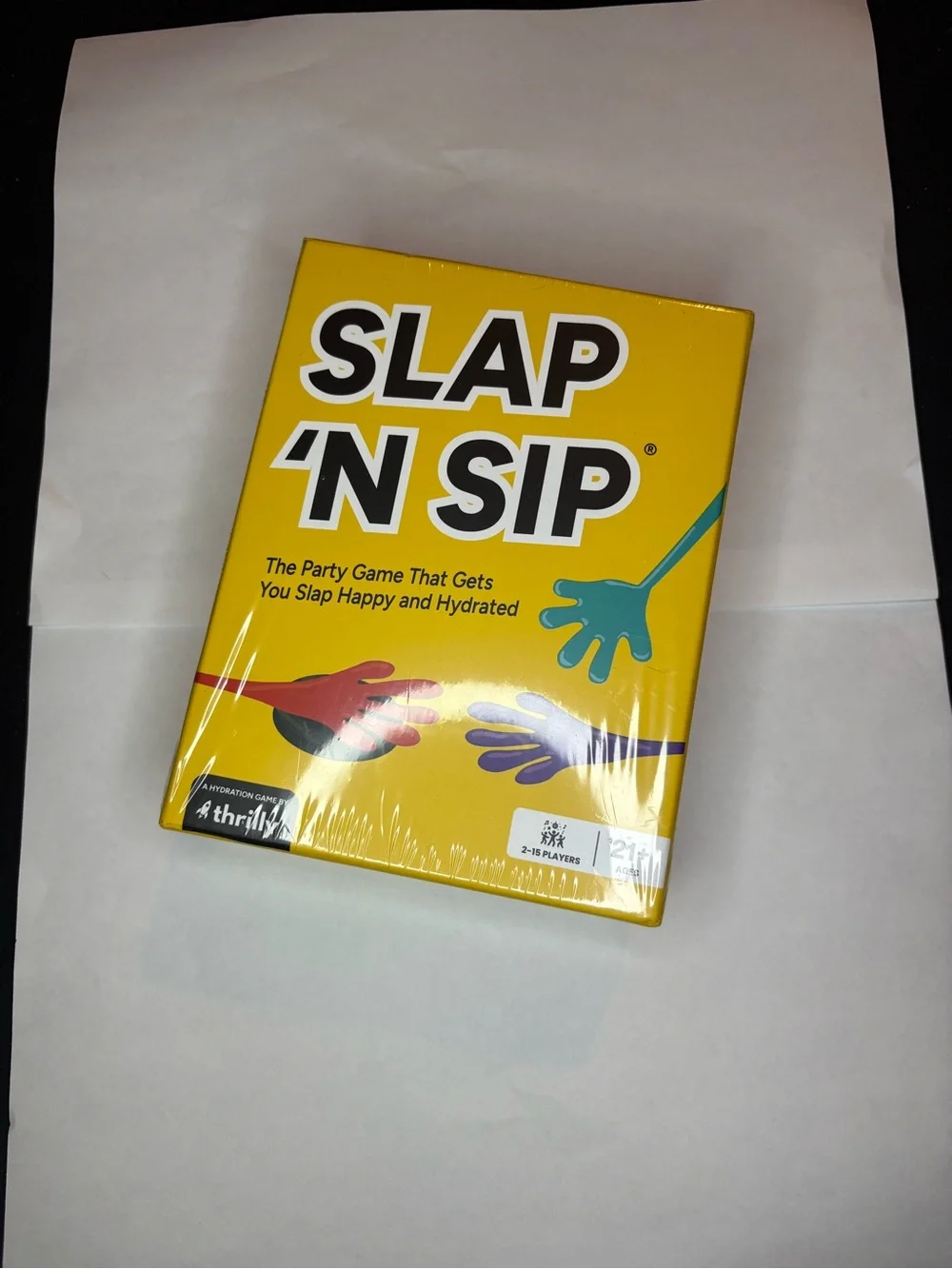 Thrill Slap 'N Sip Party Game - Yellow with Teal & Red Accents